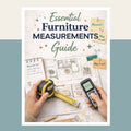 Essential Furniture Measurements Guide — paid interior design measurements and spacing guide cover from Real Design Help